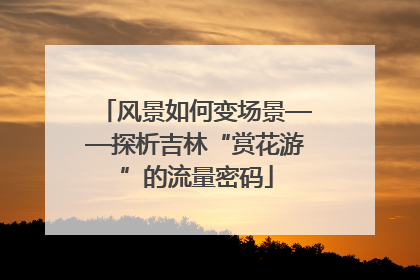 风景如何变场景——探析吉林“赏花游”的流量密码