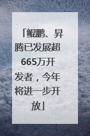 鲲鹏、昇腾已发展超665万开发者，今年将进一步开放