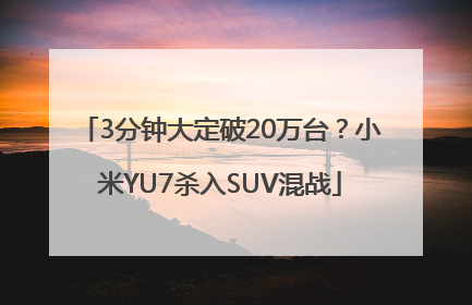 3分钟大定破20万台？小米YU7杀入SUV混战