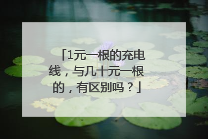 1元一根的充电线，与几十元一根的，有区别吗？