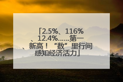 2.5%、116%、12.4%……第一、新高！“数”里行间感知经济活力