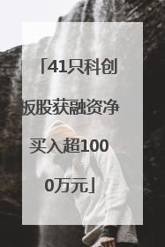 41只科创板股获融资净买入超1000万元