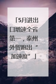 5月进出口增速全省第一，泰州外贸跑出“加速度”