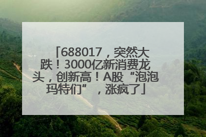 688017，突然大跌！3000亿新消费龙头，创新高！A股“泡泡玛特们”，涨疯了
