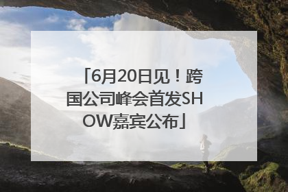 6月20日见！跨国公司峰会首发SHOW嘉宾公布